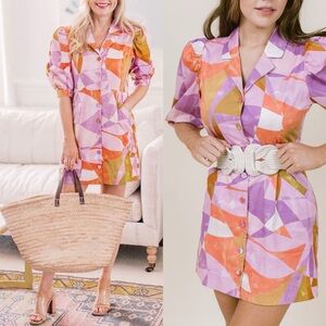 LAROQUE Beasley Dress in Pink Art Deco